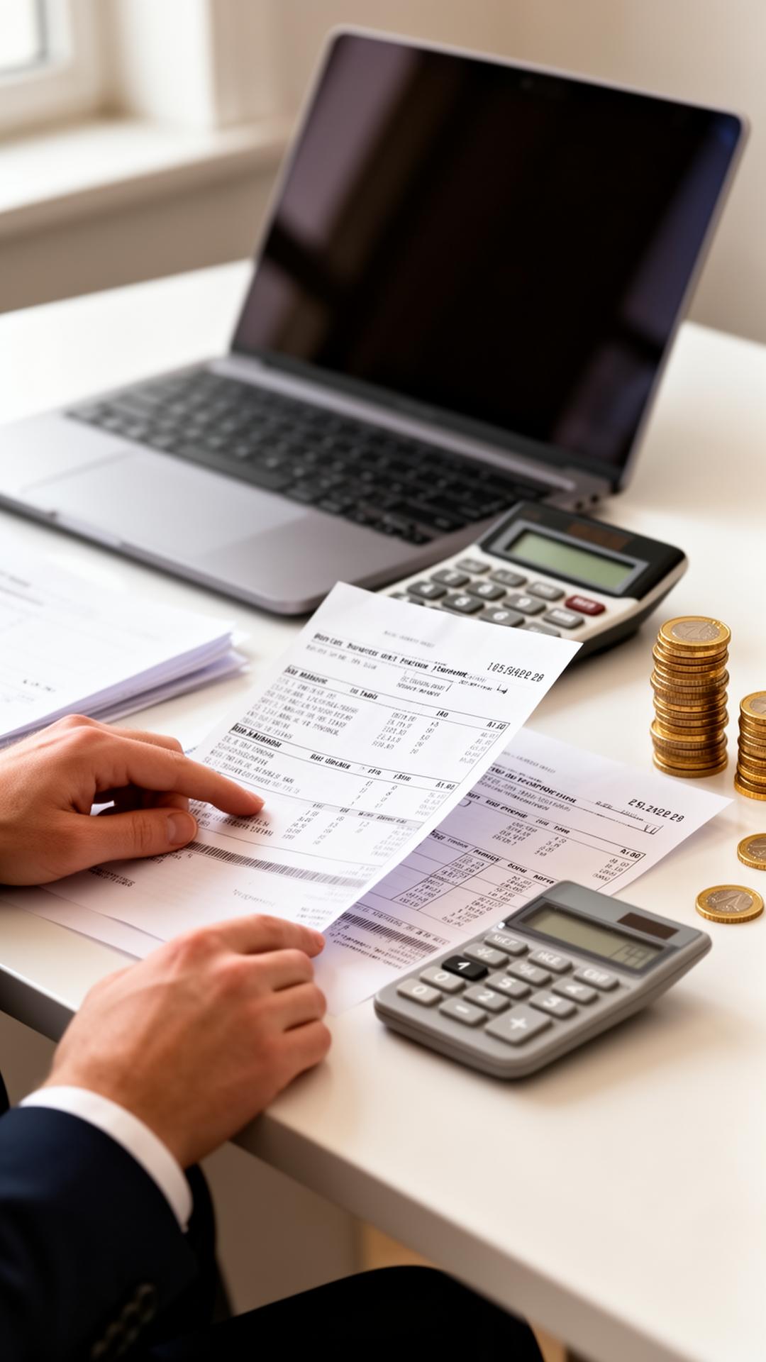 Calculatrice et documents financiers pour restructurer des crédits